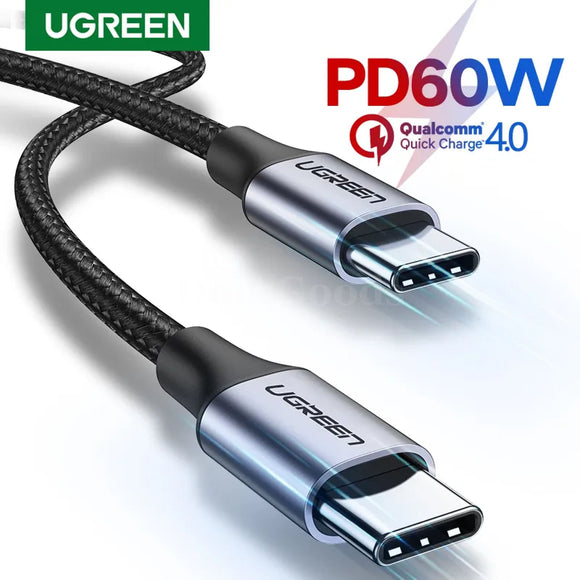 Ugreen 60W 100W Usb Type C To Cable For Macbook Ipad Samsung Xiaomi Pd 3A Fast 301635