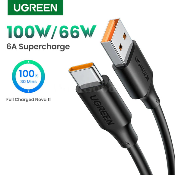 Ugreen 6A Usb Type C Cable 100W/66W Huawei Xiaomi Super Fast Charging Data Cord 301635
