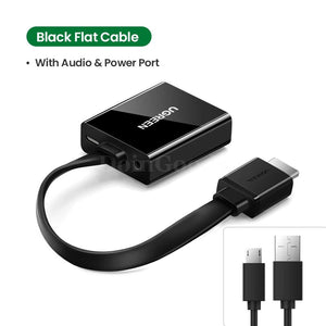 Ugreen Hdmi To Vga Adapter - 1080P Male Female Converter For Tv Box Pc Black Flat Cable / 16Cm